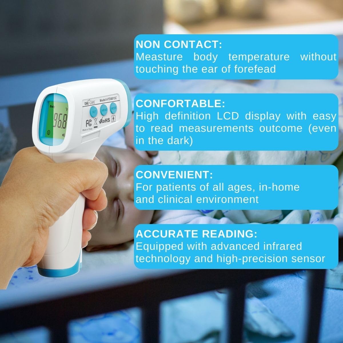 ONE-CARE HTD8813C liquid temperature mode for liquids.