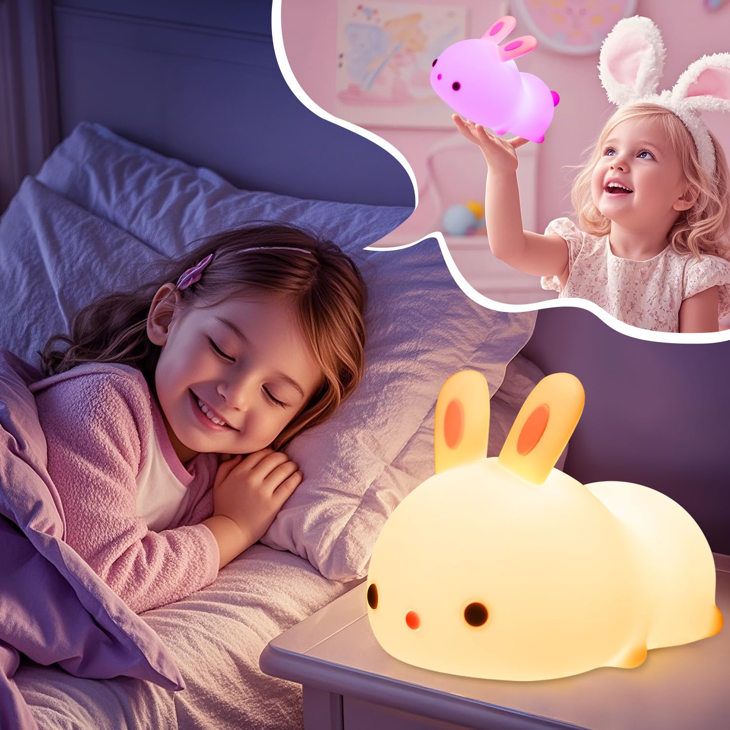One Fire Bunny Night Light is RoHS and CE certified for child safety.