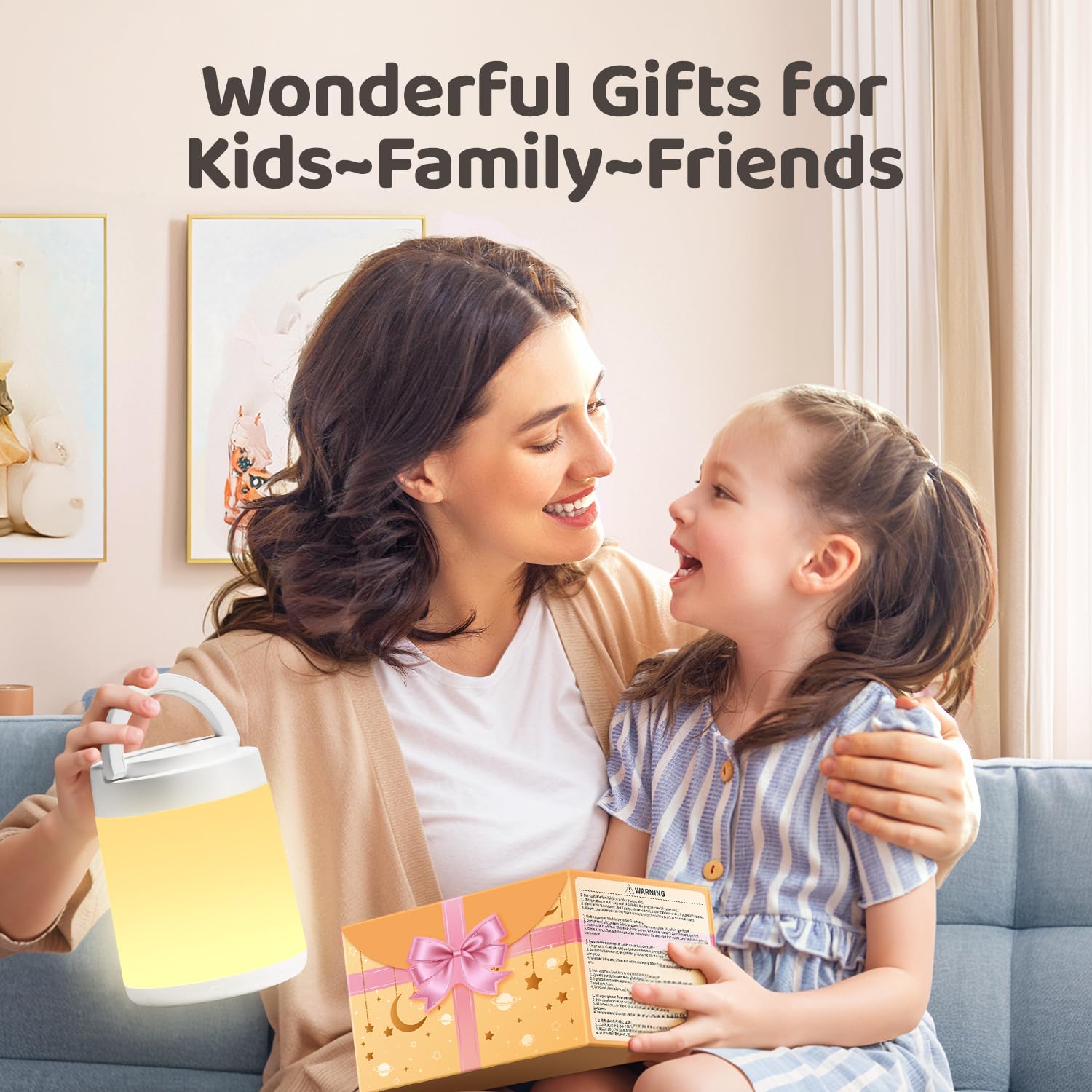 One Fire night light with a child sleeping peacefully in a dim glow