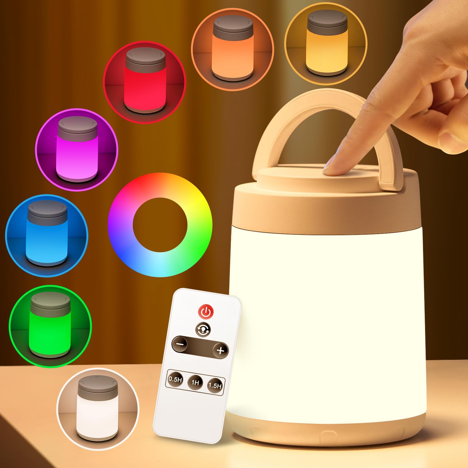 One Fire Night Light for Kids with handle shows portable bedside use