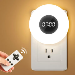 One Fire nightlight clock with remote control for easy bedtime scheduling.