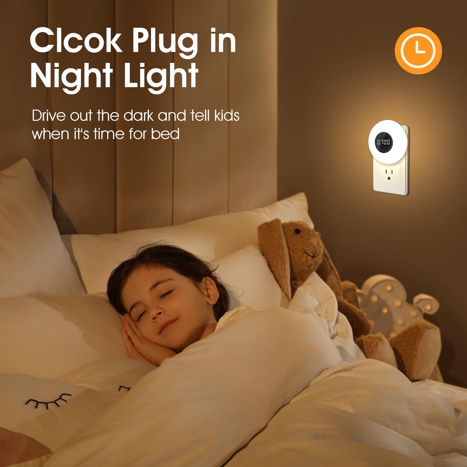 One Fire nightlight showing three color options for mood lighting.