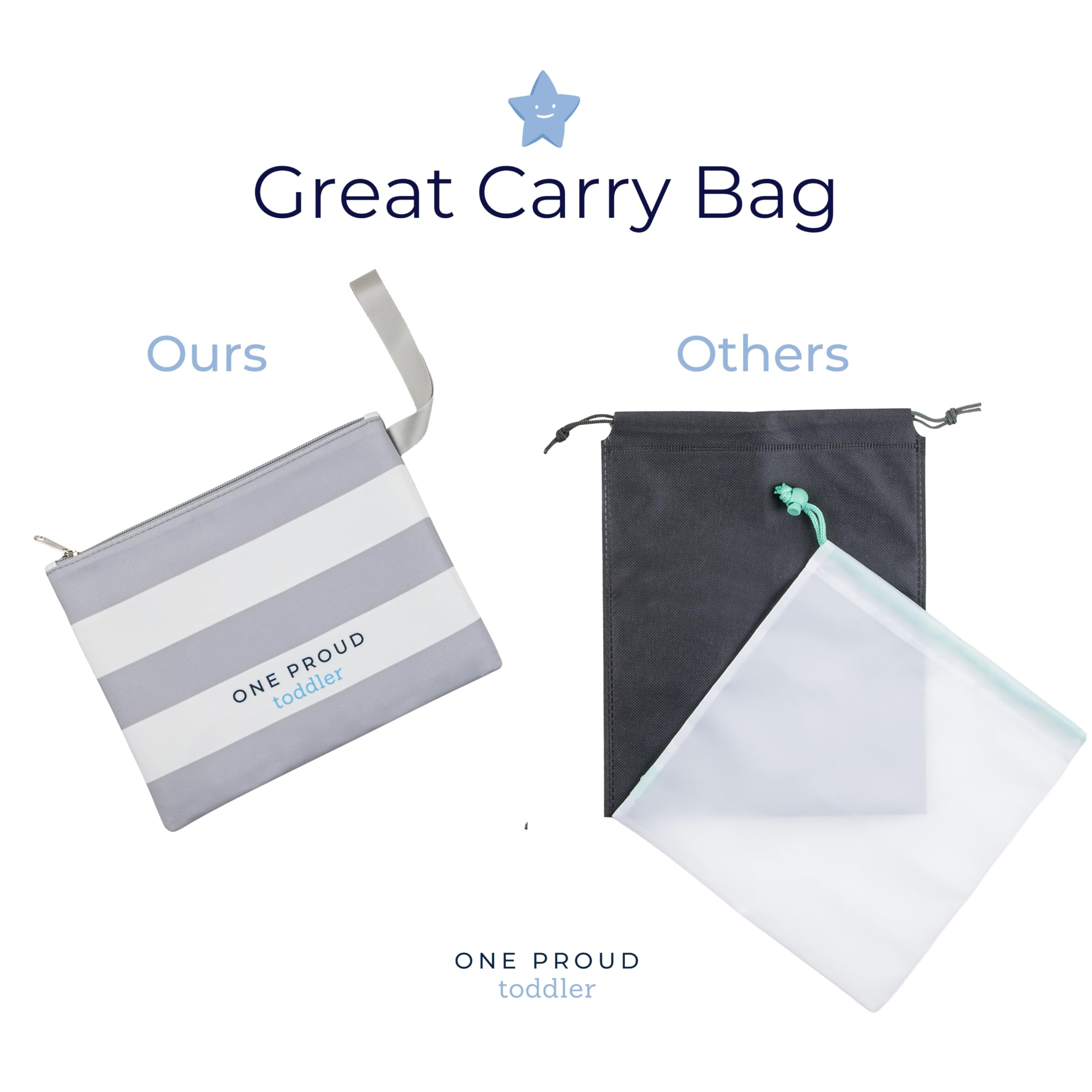 One Proud Toddler no-pinch hinges prevent pinching and offer smooth operation.