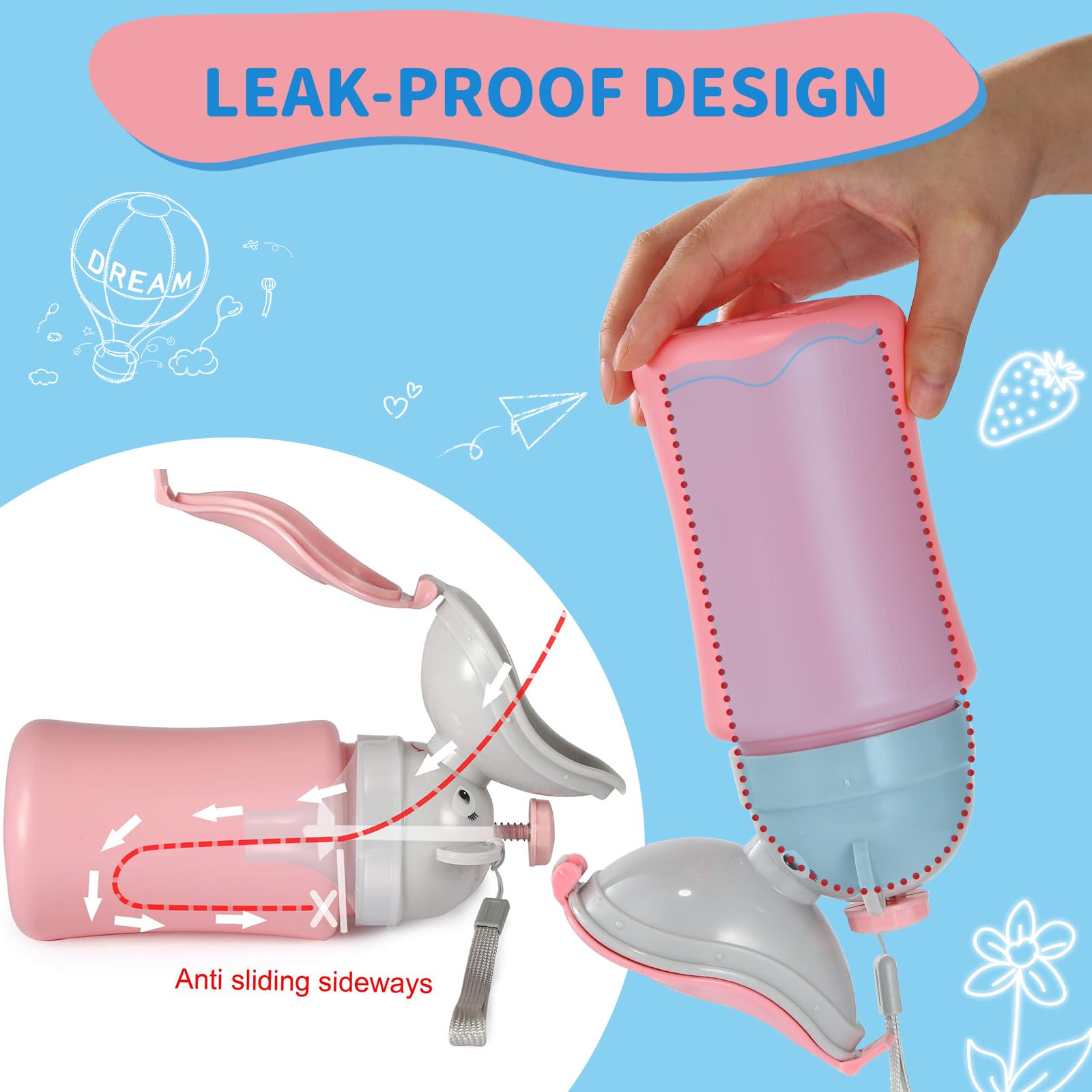 ONEDONE portable urinal for kids blue-cap offers travel-ready support for boys.