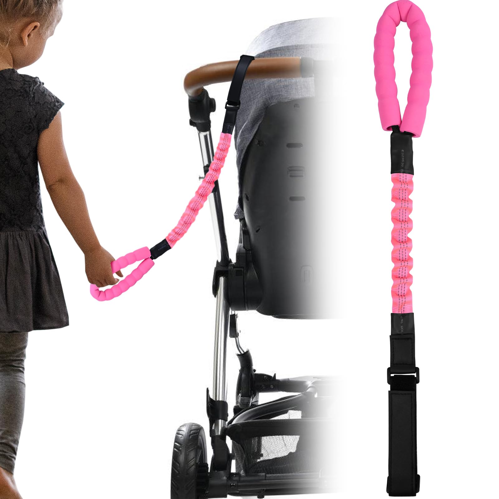 ONEDONE stroller handle pink foam grip for comfortable control and safe close proximity.