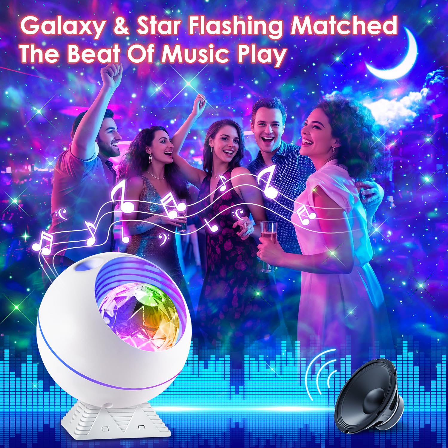 One Fire Galaxy Lamp with magnetic base adjustable angle for customizable projection.