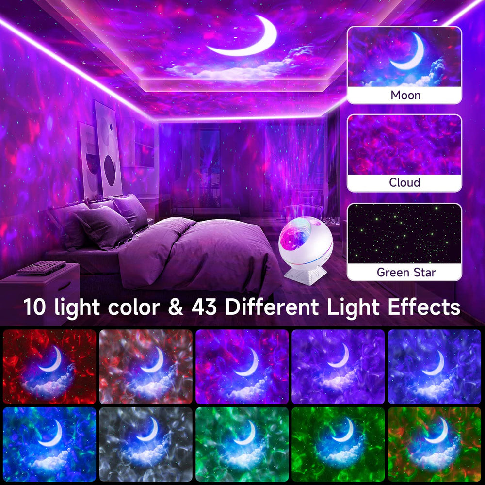 One Fire Galaxy Projector remote control in hand for easy mood lighting and customization.