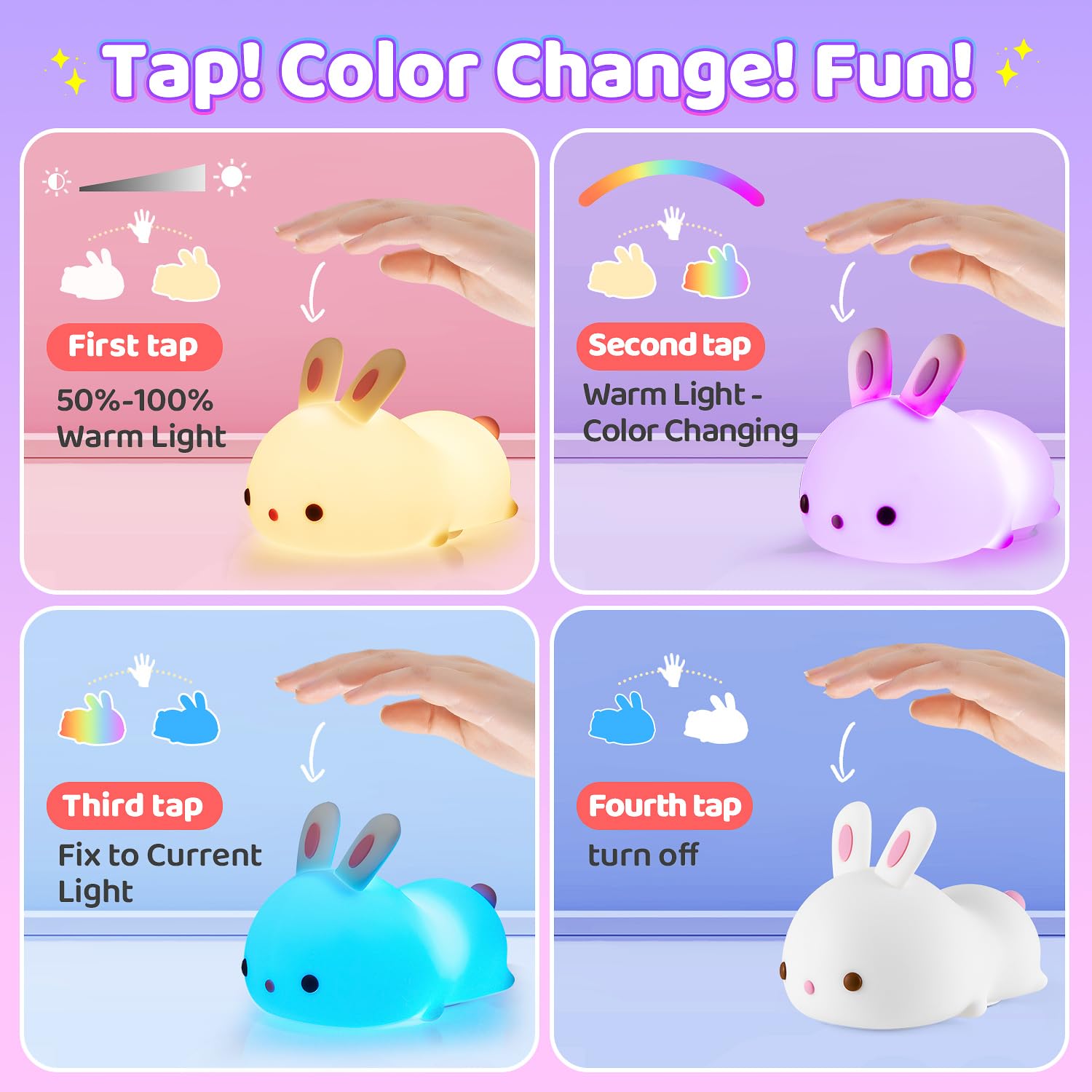 One Fire kawaii-room-decor-bunny-lamp blends cute decor with ambient light.
