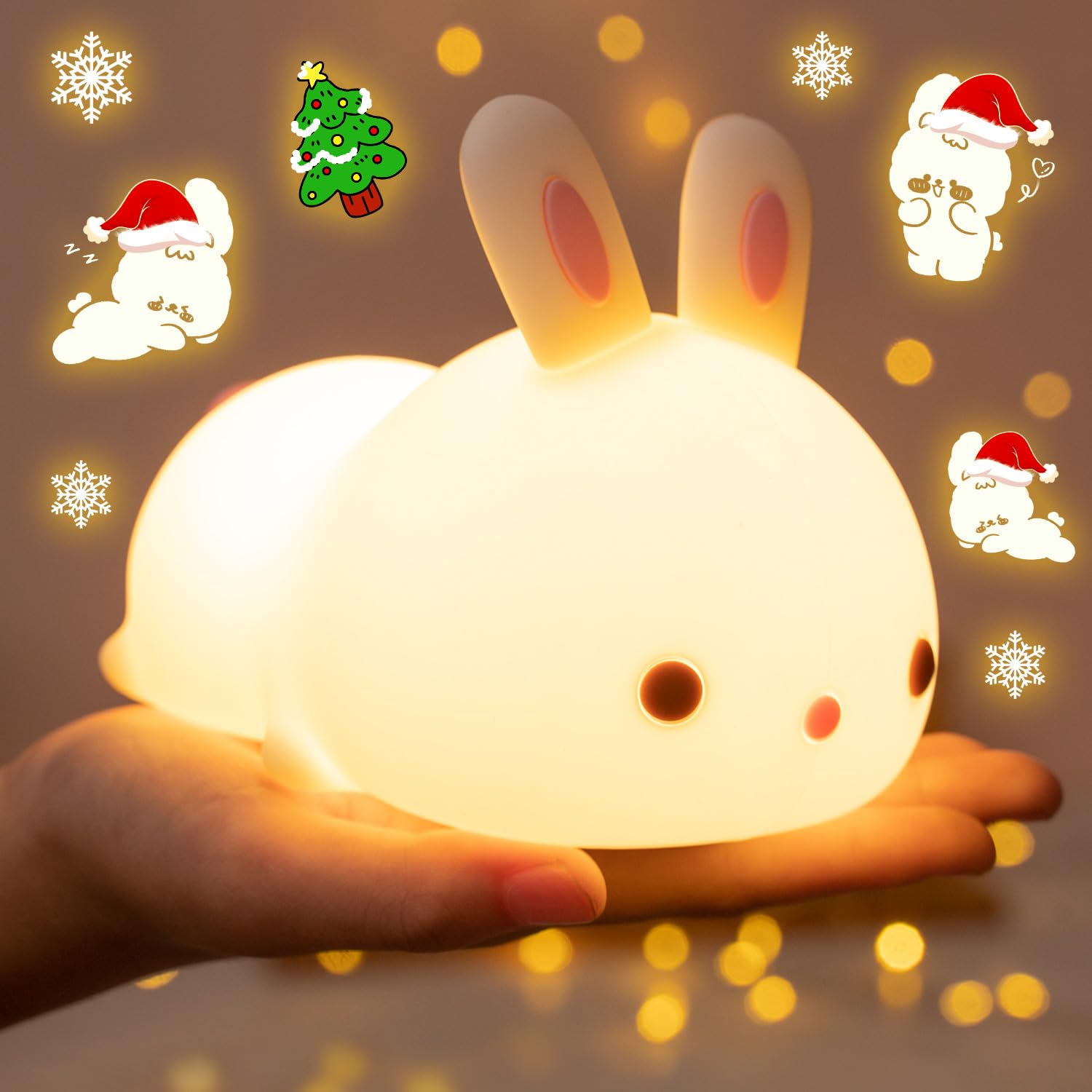 One Fire bunny-night-light-kids-bunny-tap-16colors offers calming bedtime color changes.