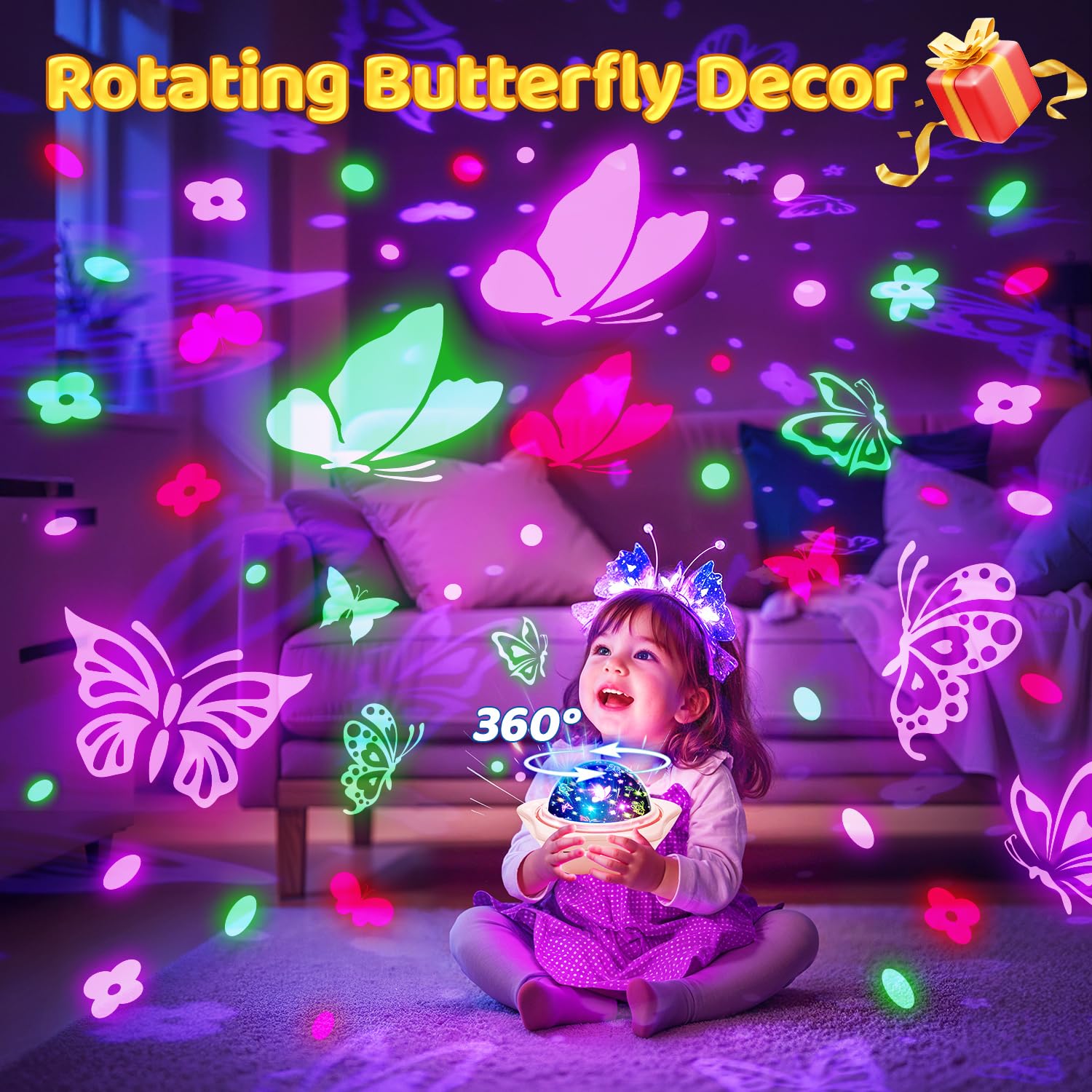 One Fire six-films night light offers 96 lighting modes for play and sleep.