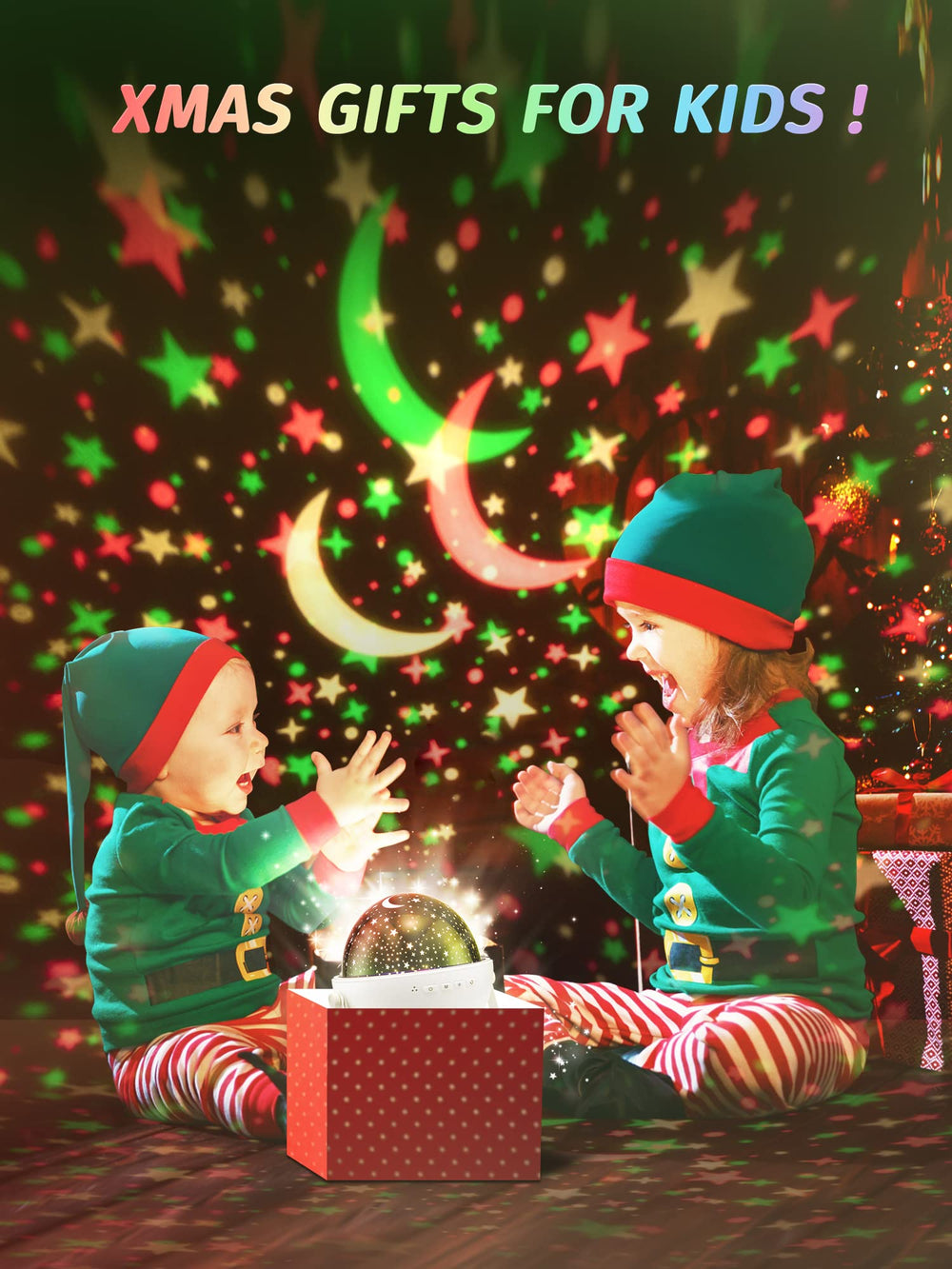One Fire star projector serves as a comforting night light for kids