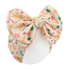 ONENINEDREAM 7'' headband bow in pink adds festive charm for holiday outfits and photos