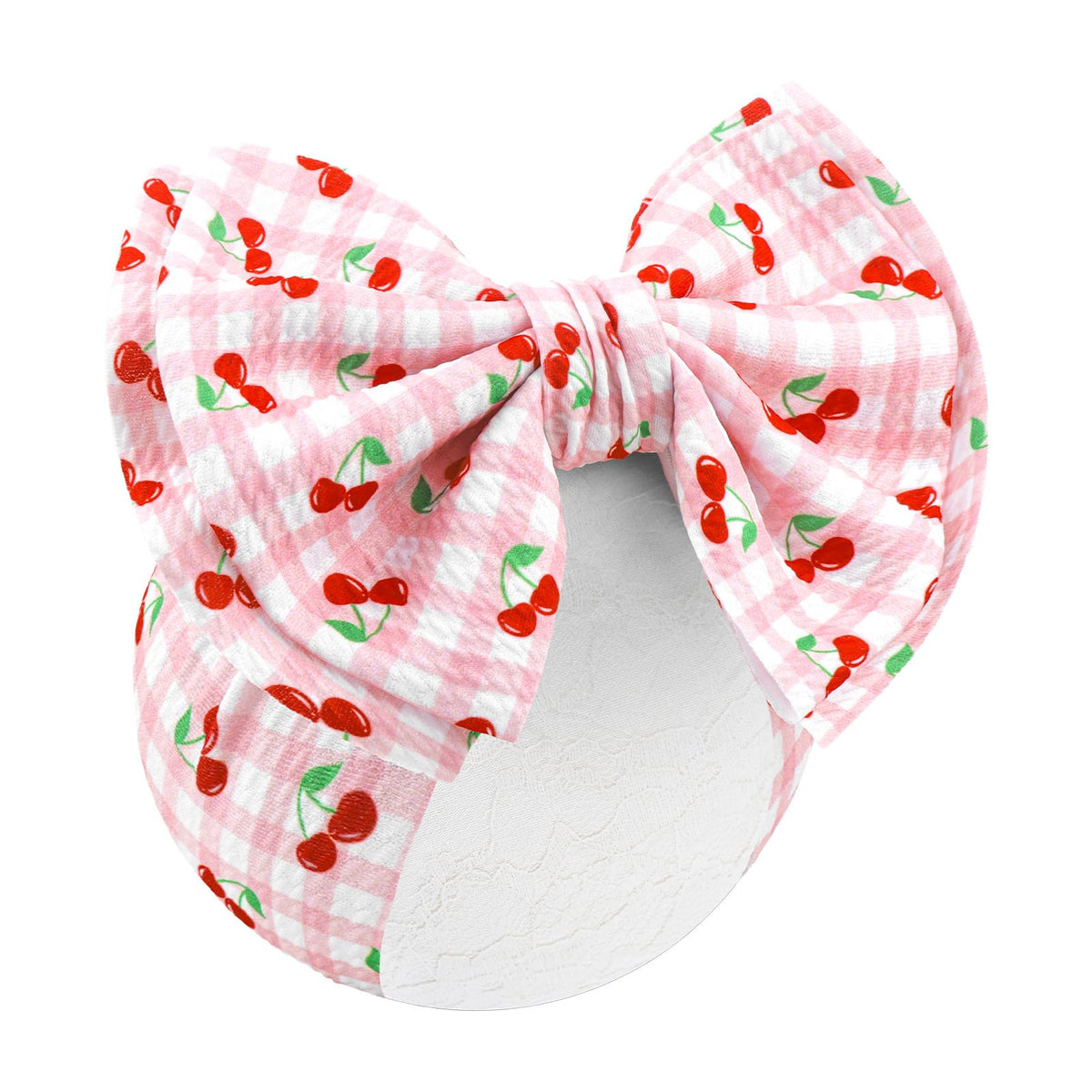 ONENINEDREAM 7-inch pink cherry headband—soft and comfy for newborns