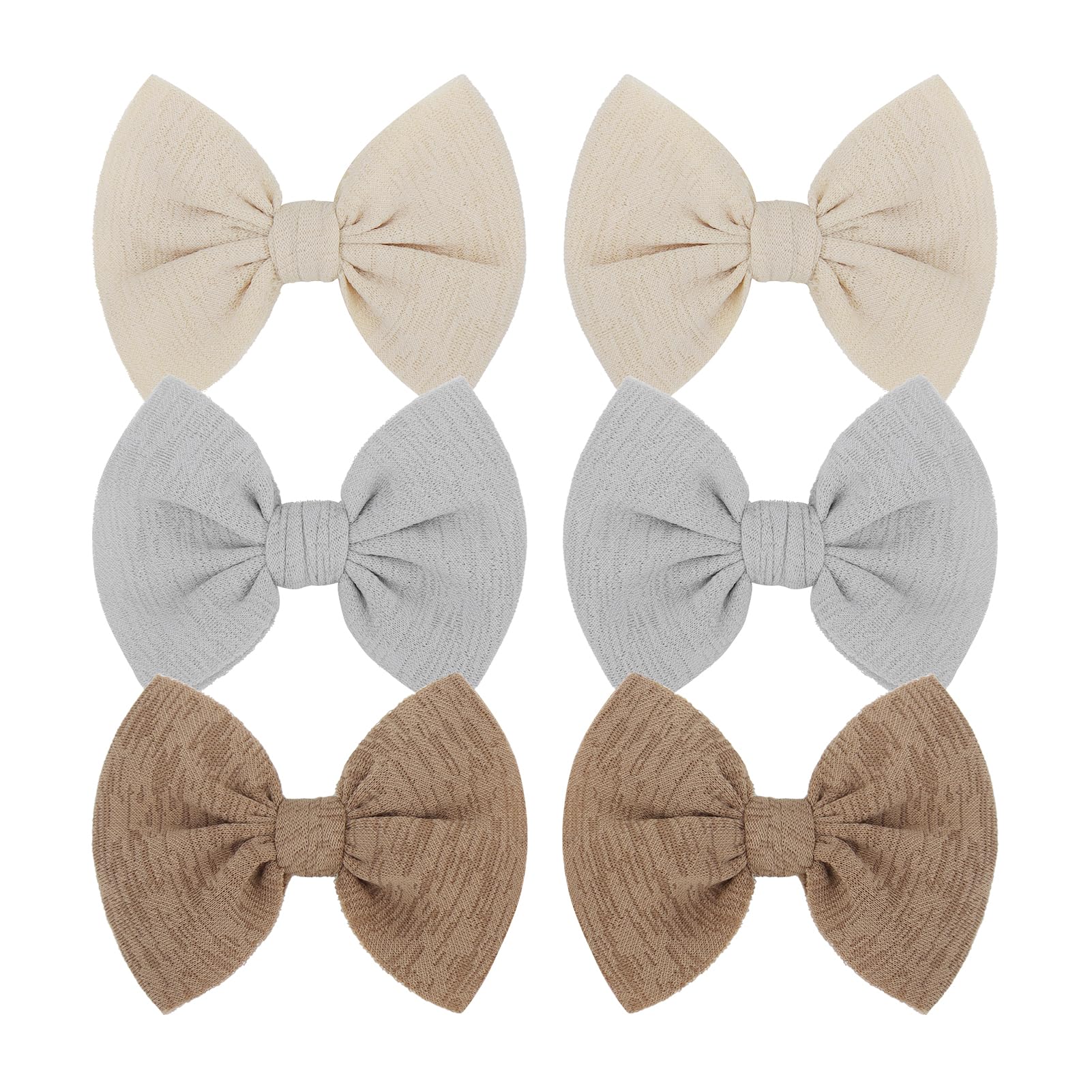ONENINEDREAM baby bows clip in khaki color for everyday outfits