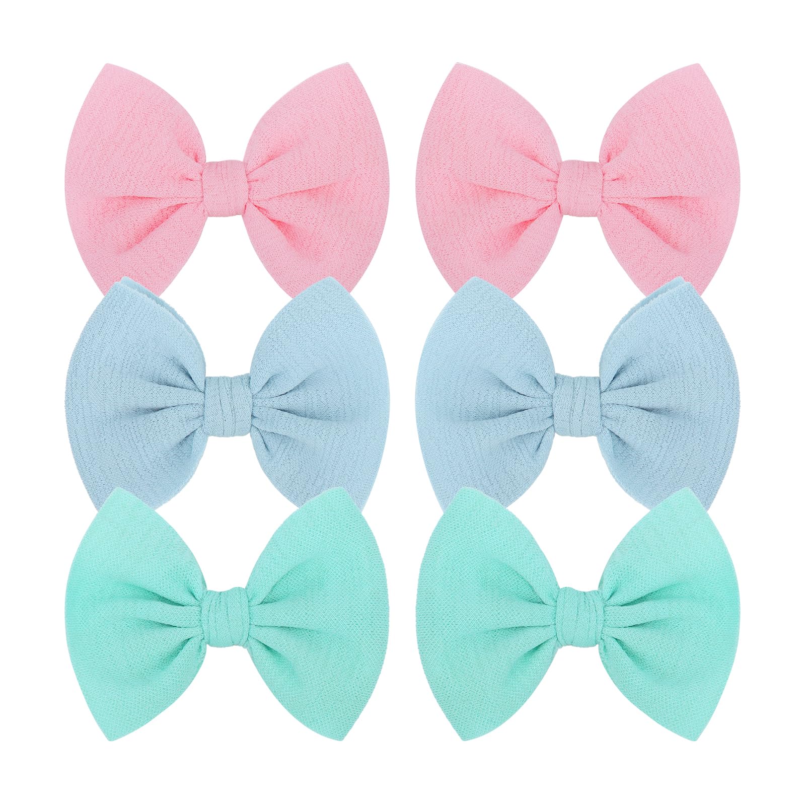 ONENINEDREAM baby bows light blue close-up showing soft satin and gentle daily wear