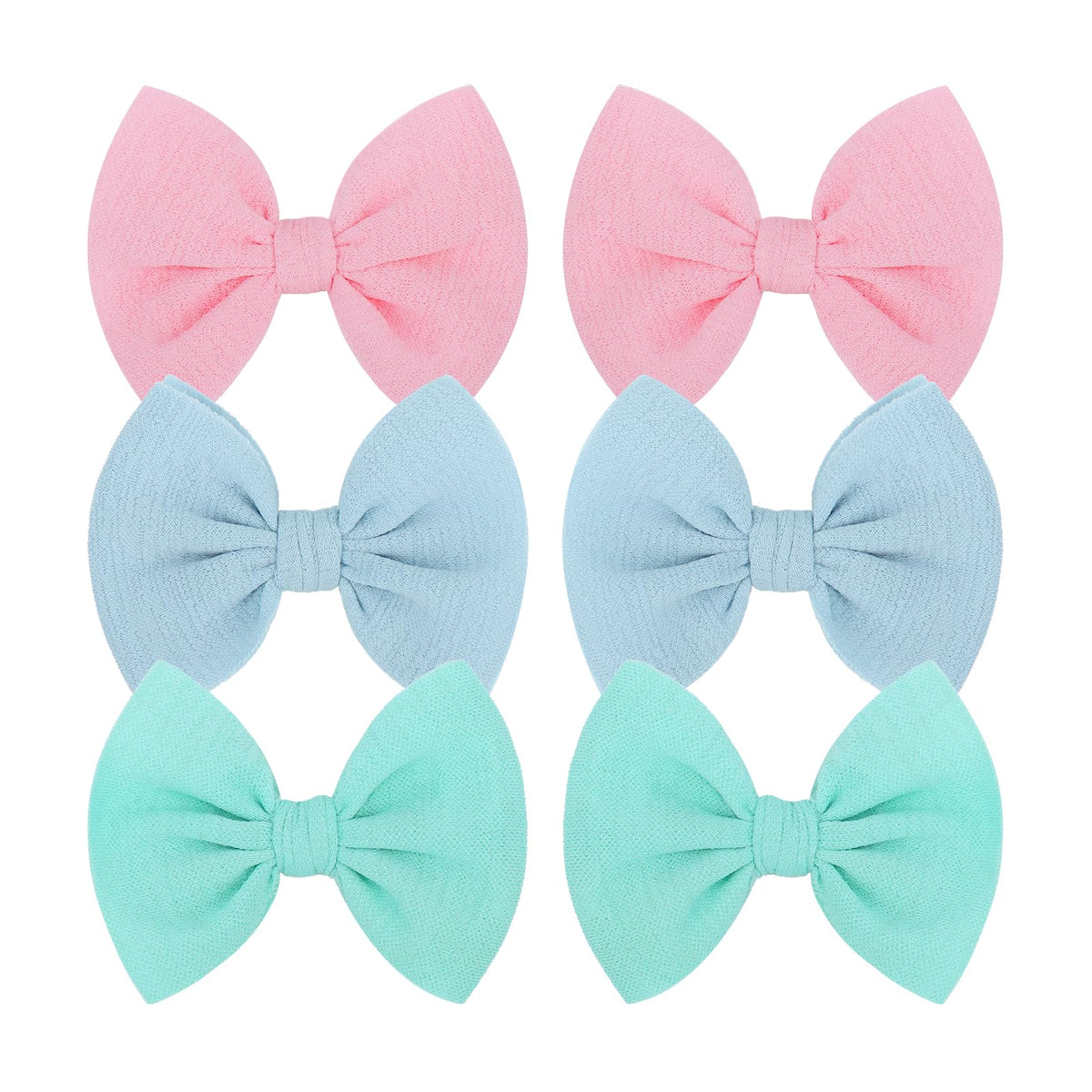 ONENINEDREAM baby bows light blue close-up showing soft satin and gentle daily wear
