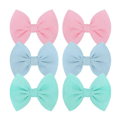 ONENINEDREAM baby bows light blue close-up showing soft satin and gentle daily wear