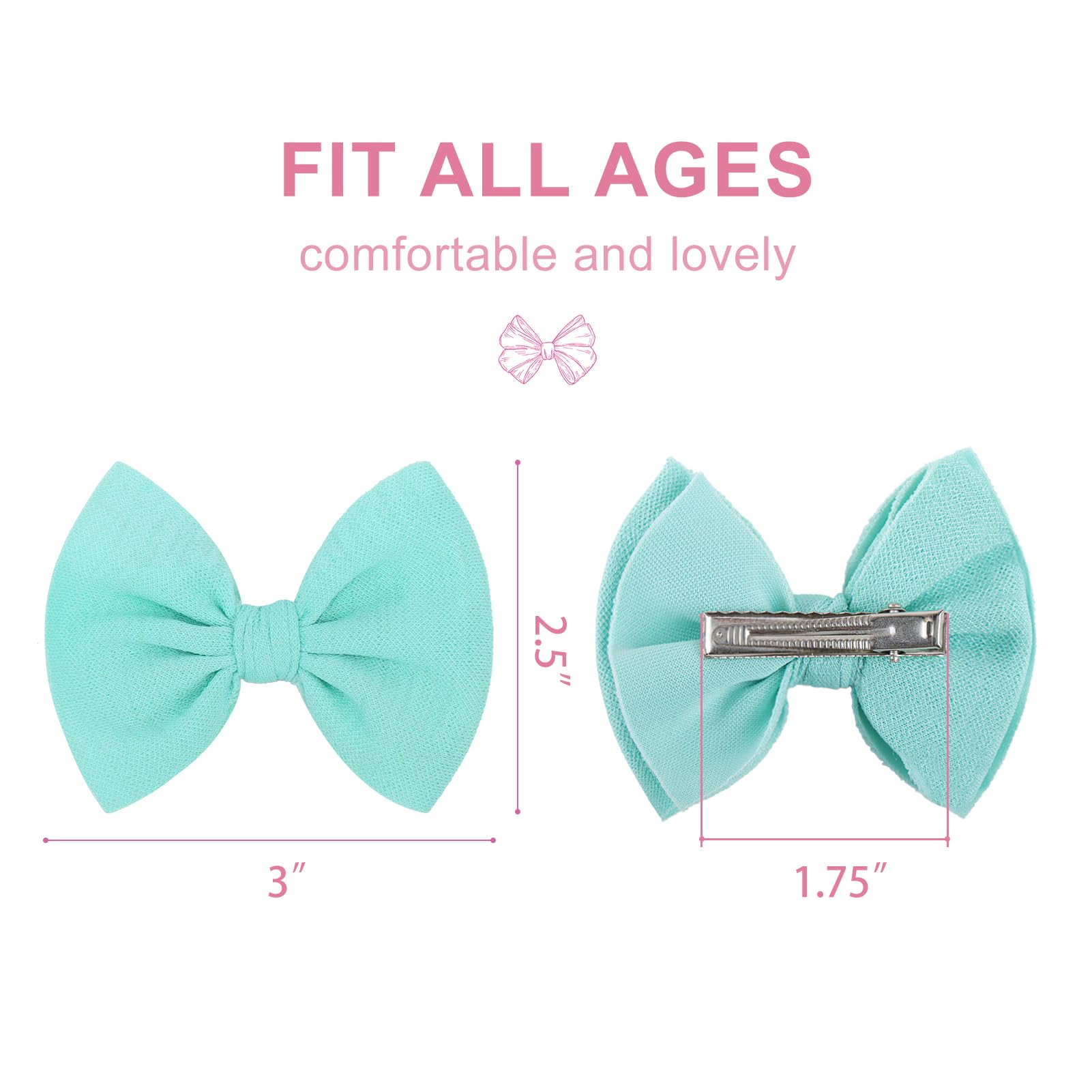 ONENINEDREAM baby bows pink close-up demonstrates versatile styling for outfits and photos