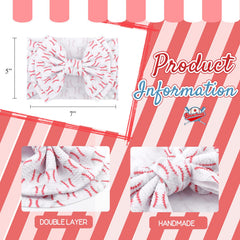 ONENINEDREAM baseball baby bow headband nylon elastic closeup soft stretch