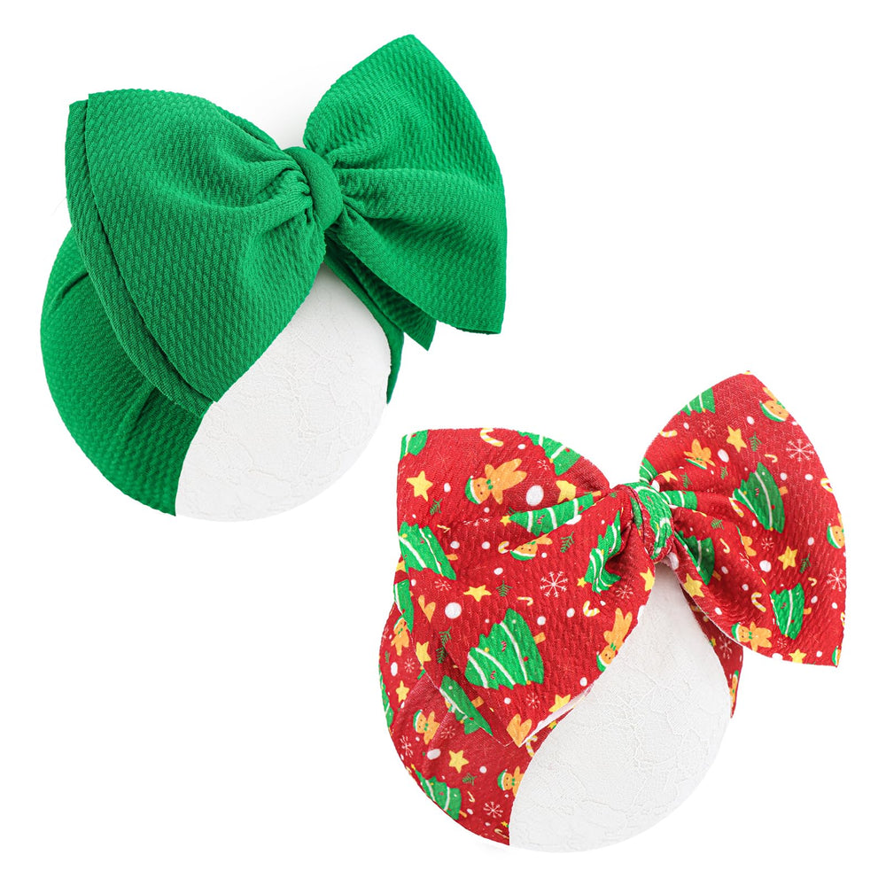 ONENINEDREAM Christmas baby headbands set 01 two festive bows for adorable photos