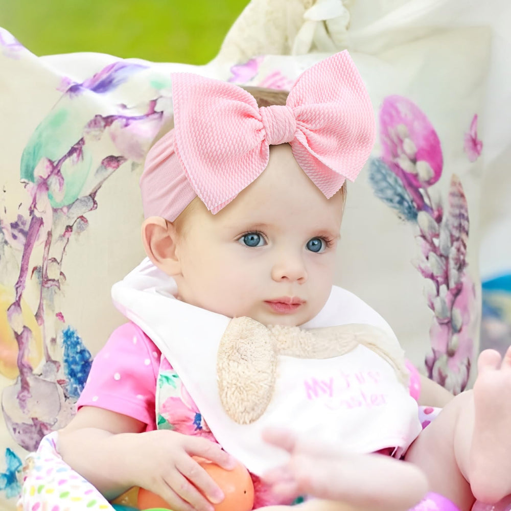 ONENINEDREAM Easter baby bows white eggs print highlighting festive style for photos