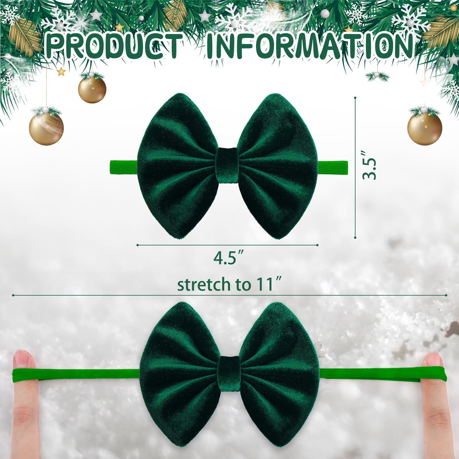 ONENINEDREAM elastic nylon headband stretched for snug comfortable fit on growing babies
