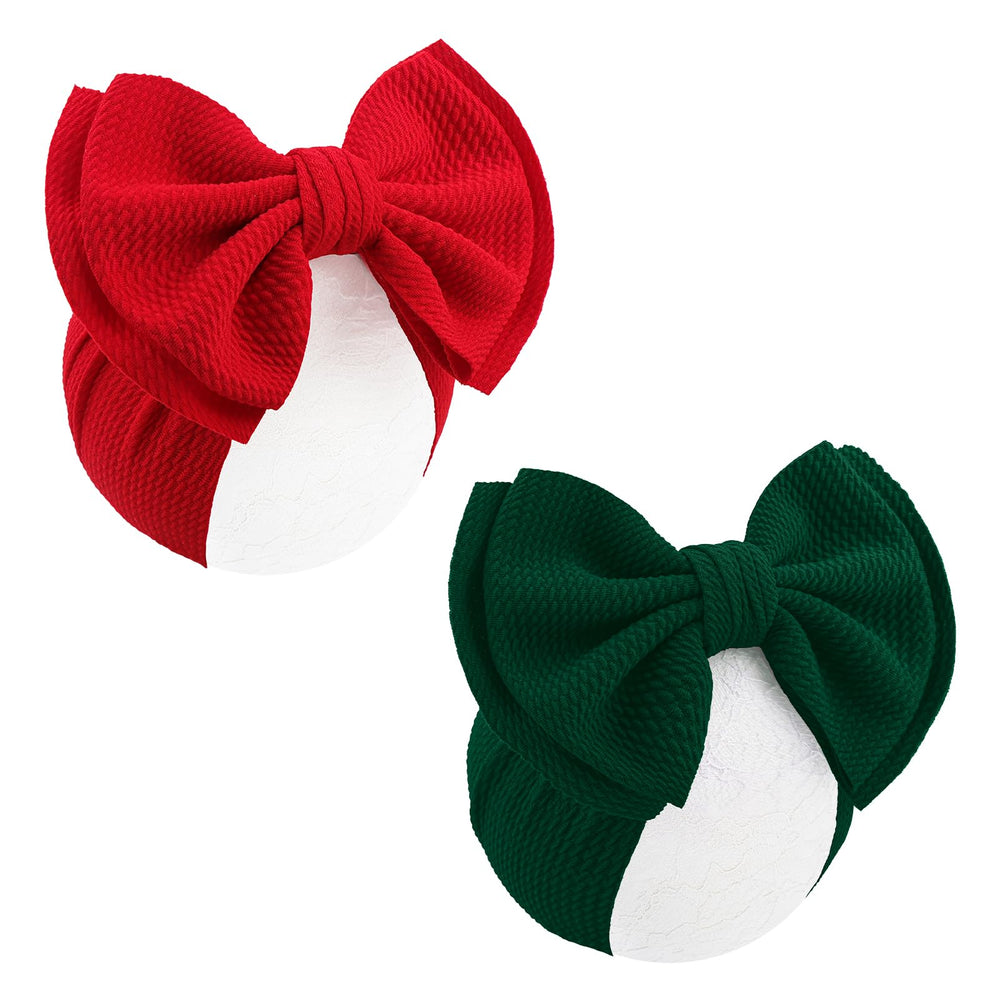 ONENINEDREAM green hair bows Christmas headband for newborns, ideal holiday outfit accessory.