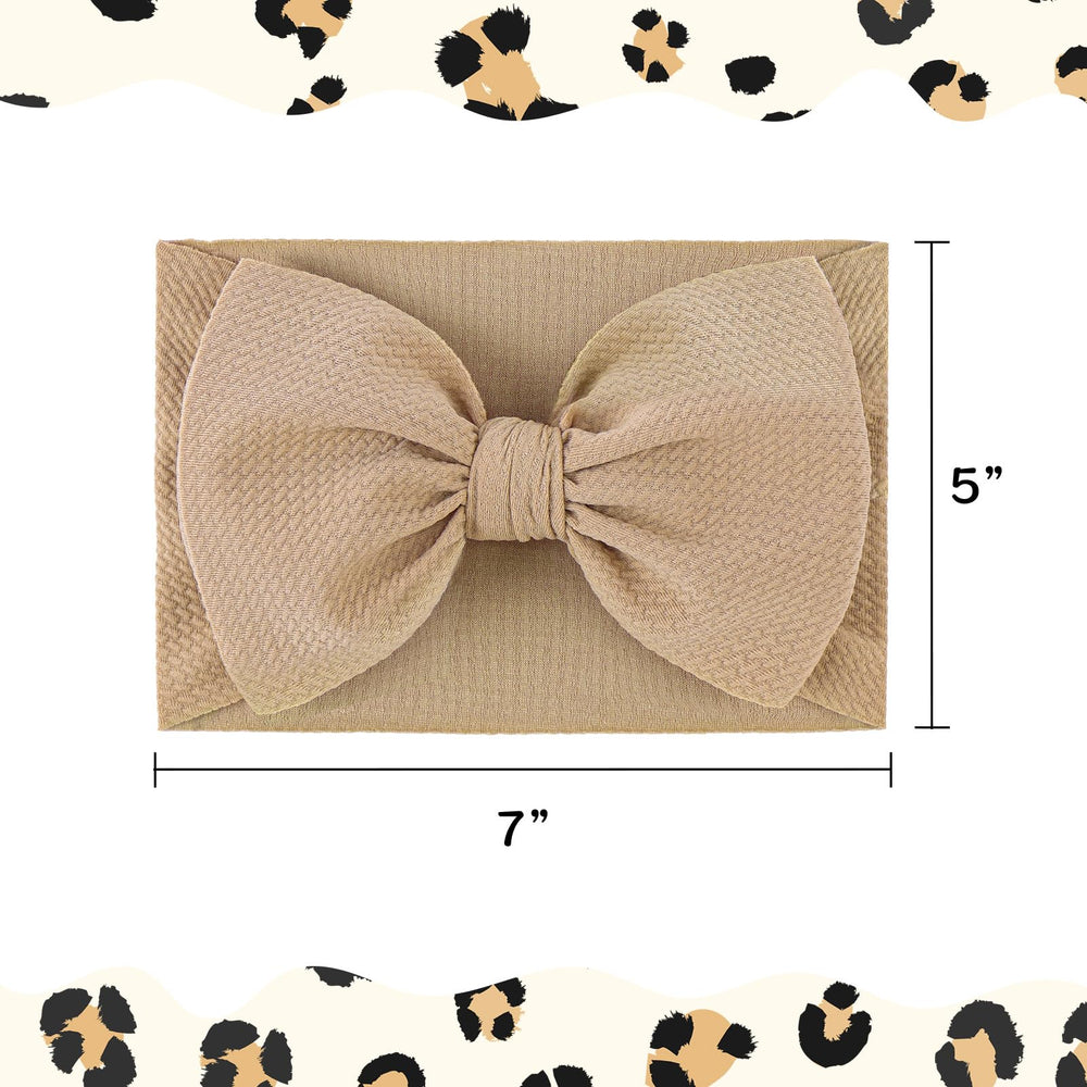 ONENINEDREAM beige leopard bow headband; a versatile accessory for daily looks.