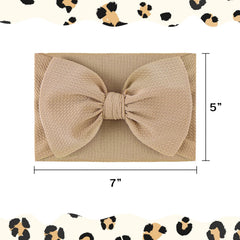 ONENINEDREAM beige leopard bow headband; a versatile accessory for daily looks.
