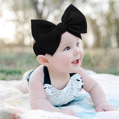 ONENINEDREAM soft knot headband black-bow; classic elegance with secure wear.