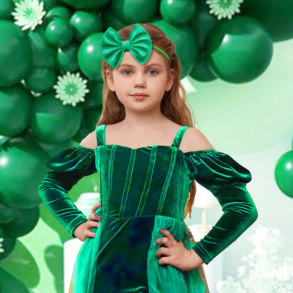 ONENINEDREAM green shamrock headband with soft nylon and velvet texture for daily wear.