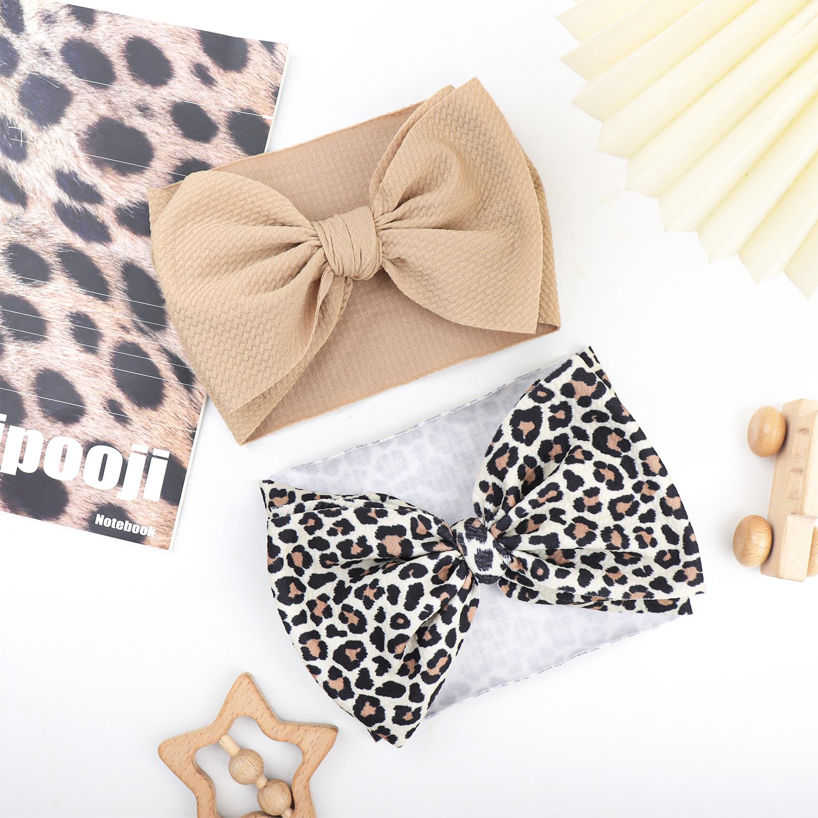 ONENINEDREAM toddler leopard bow headband; stylish addition for family outings.