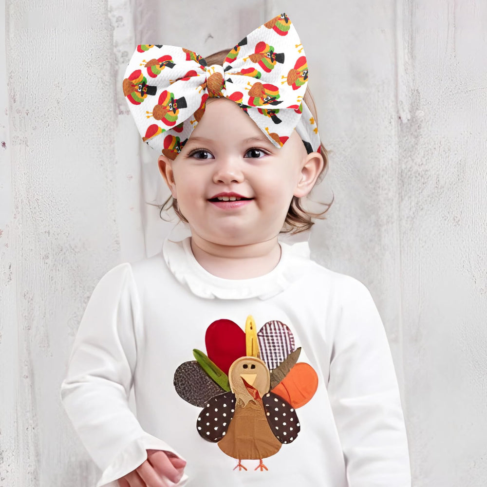 ONENINEDREAM turkey-pattern headband ideal for Thanksgiving photos.