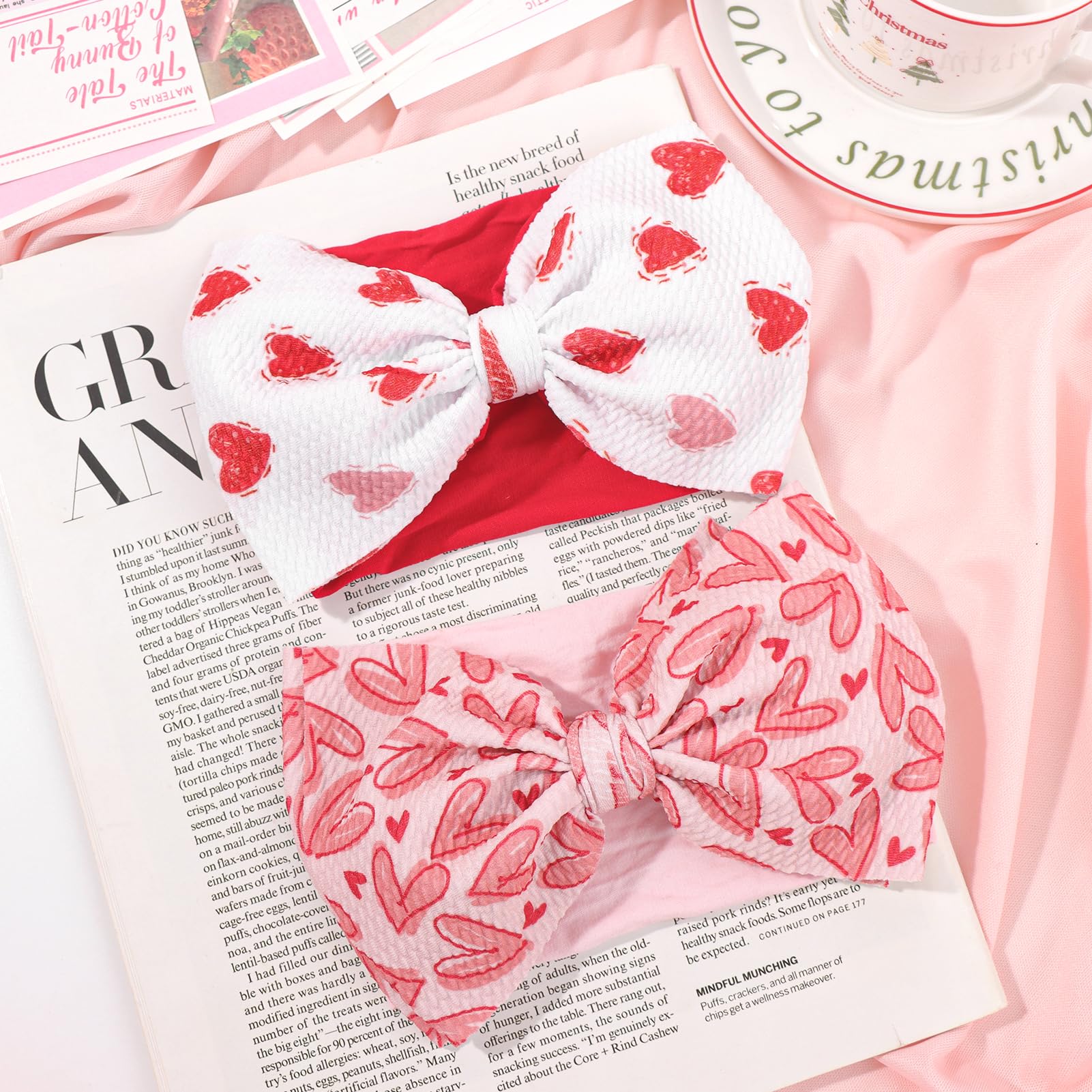 ONENINEDREAM Valentines Bows daily-wear headband, versatile accessory for baby outfits.