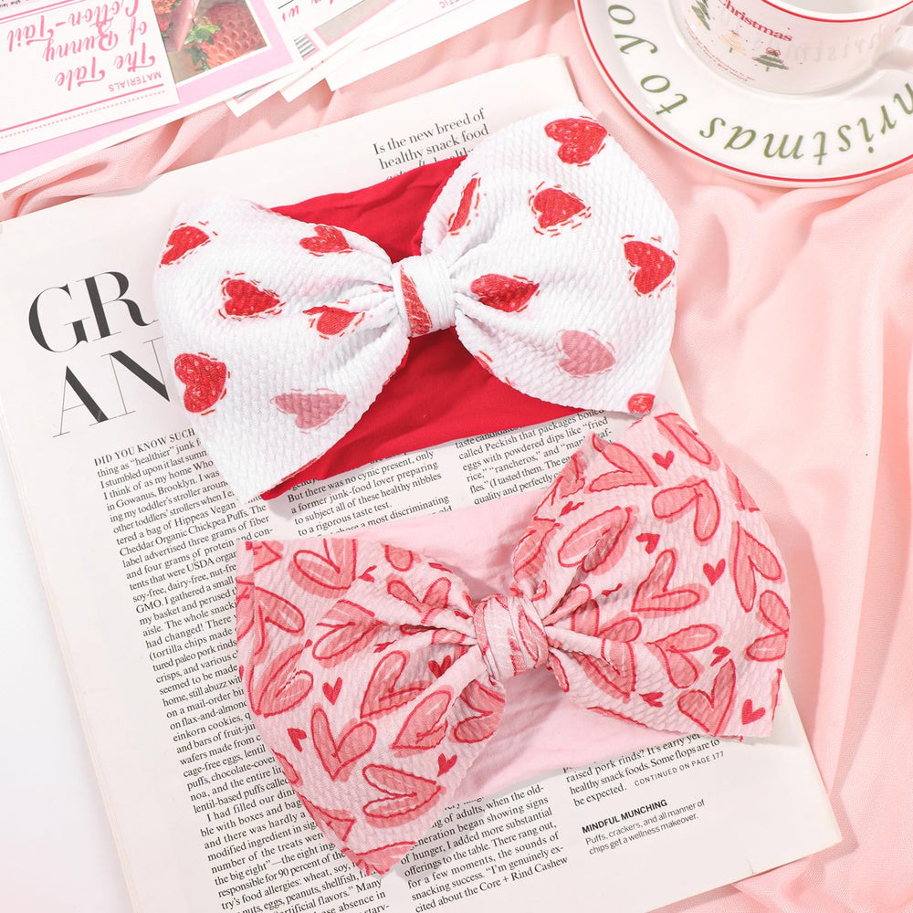 ONENINEDREAM Valentines Bows daily-wear headband, versatile accessory for baby outfits.