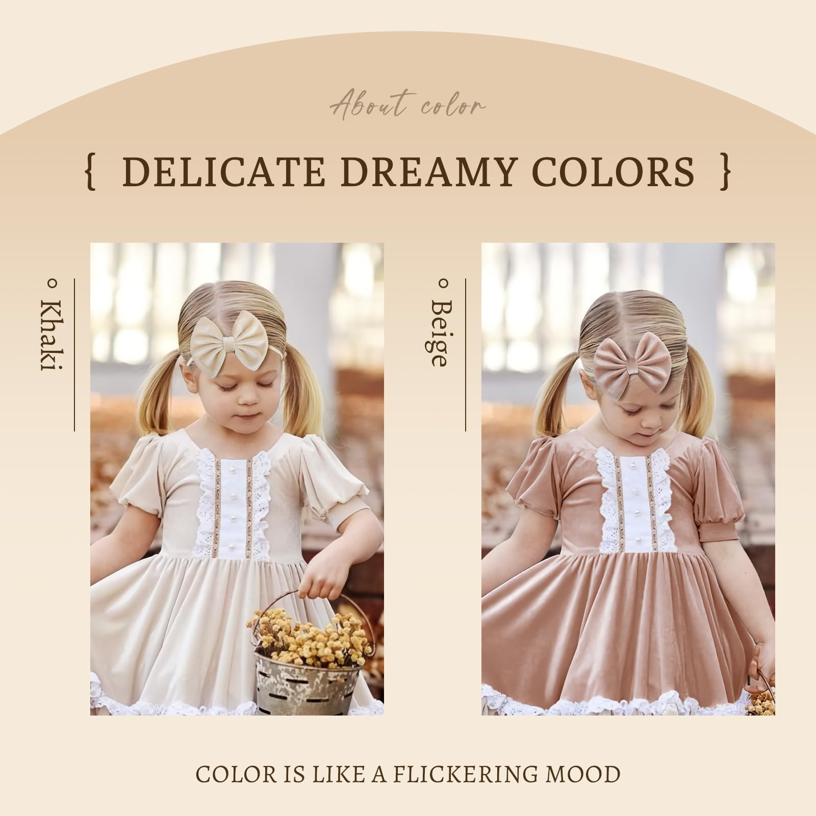 ONENINEDREAM velvet baby bows outfit match accessory for baby girls and toddlers