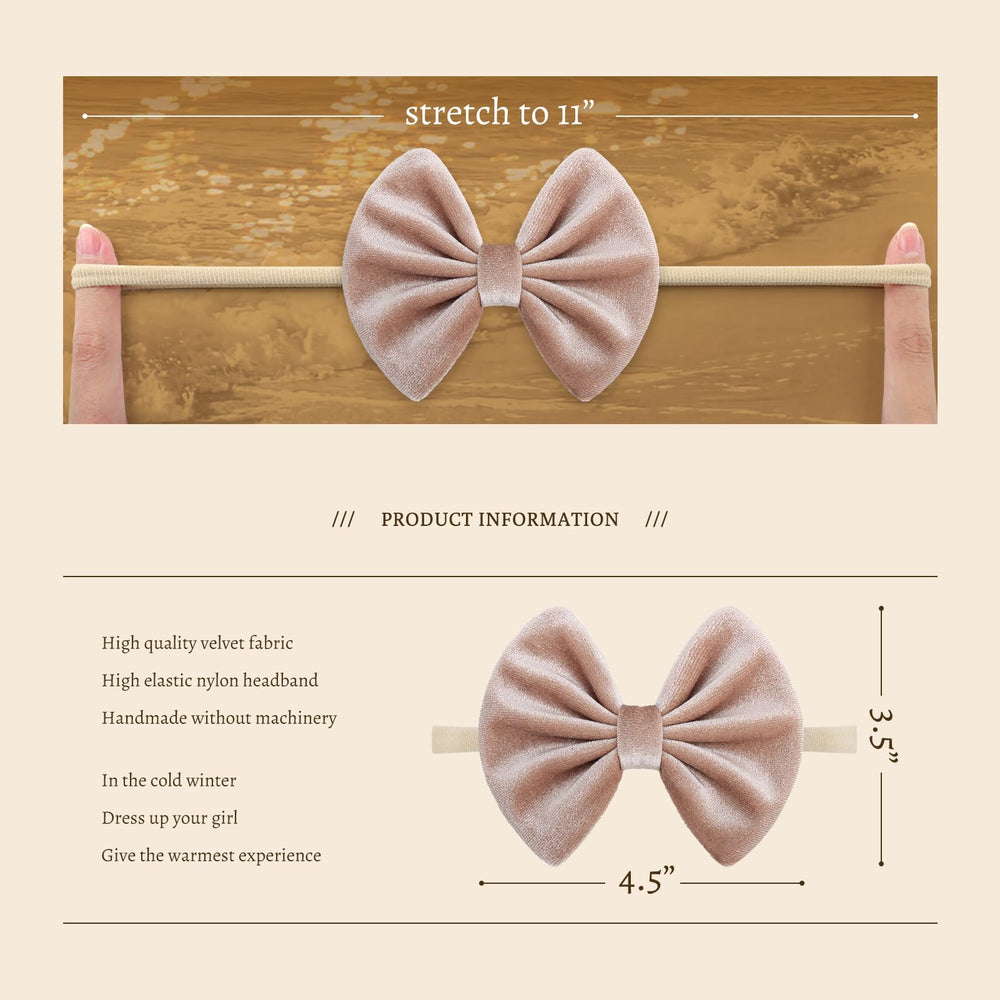 ONENINEDREAM velvet baby bows set three colors for easy outfit coordination