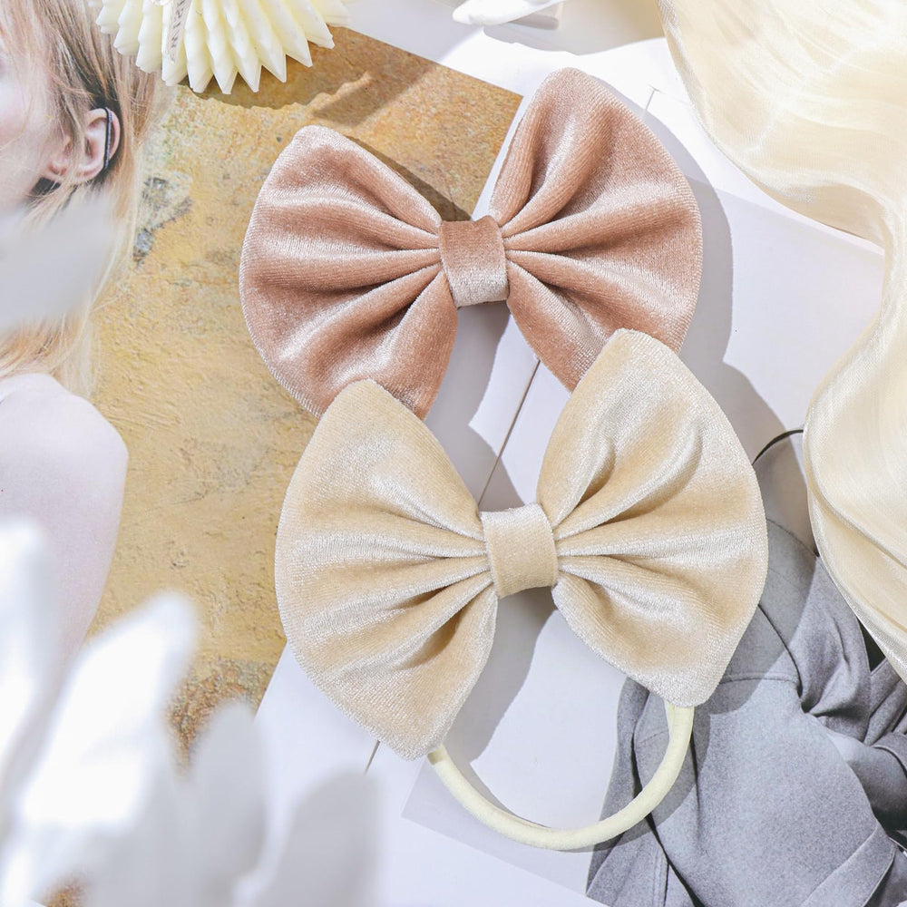 ONENINEDREAM velvet baby bows soft texture feels gentle against delicate skin