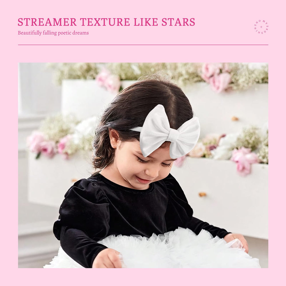 ONENINEDREAM velvet baby bows on white headband versatile for outfits and photos