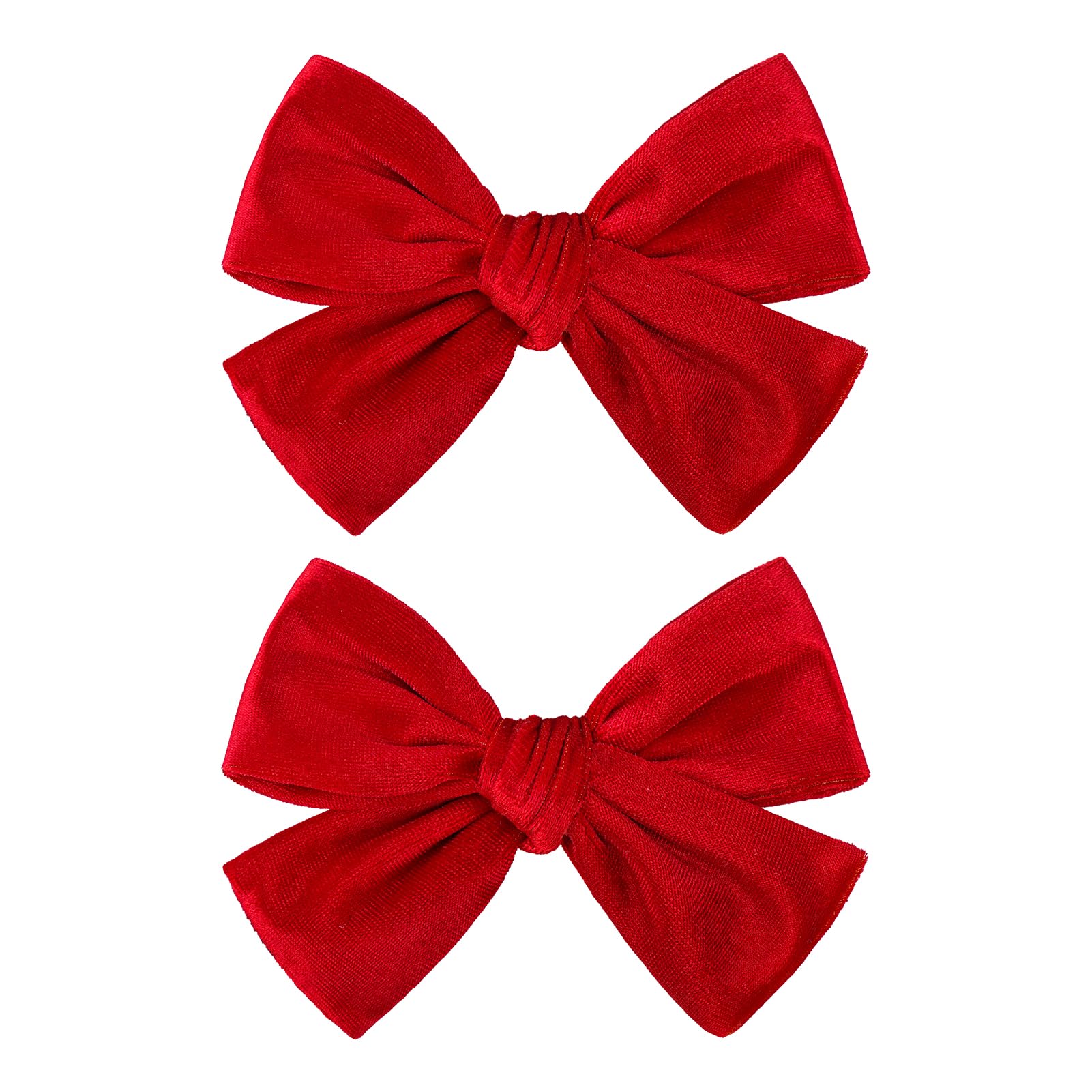 ONENINEDREAM velvet bow red alligator clip shows festive style with secure day-long hold