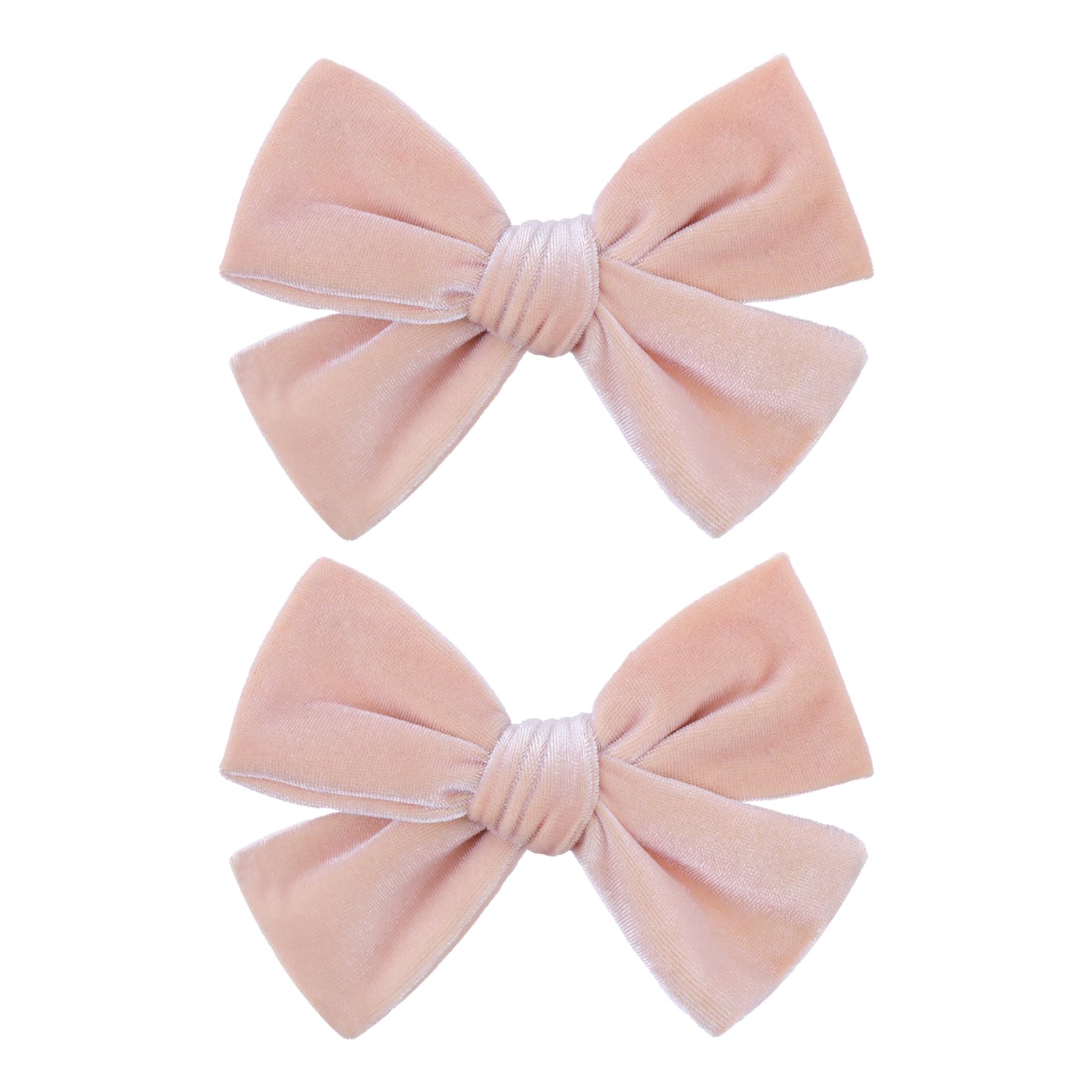 ONENINEDREAM velvet hair bow pink set close-up shows soft texture and secure alligator clip