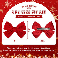 ONENINEDREAM velvet red bow clip demonstrates reliable anti-slip grip for active days