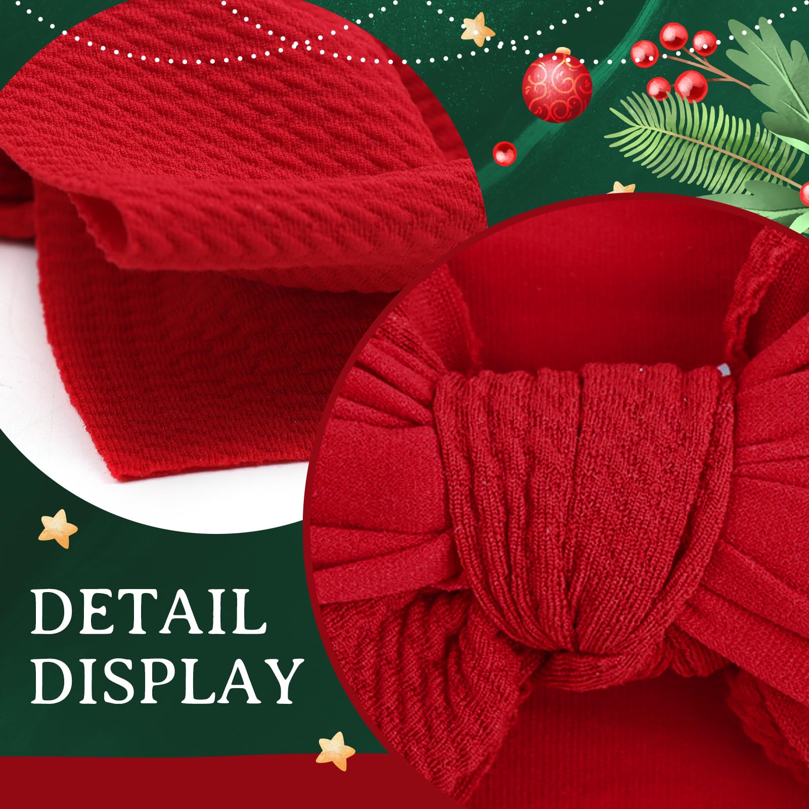 ONENINEDREAM waffle fabric red bow headband durable yet soft material.