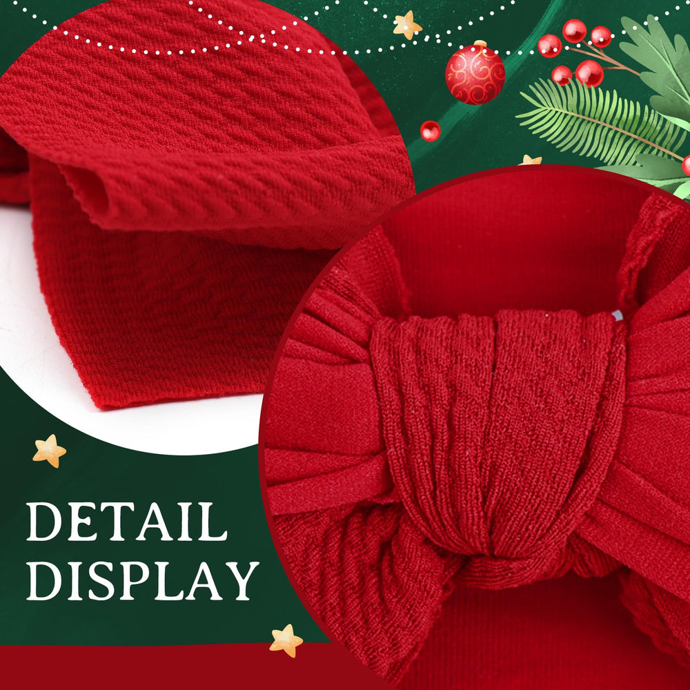 ONENINEDREAM waffle fabric red bow headband durable yet soft material.