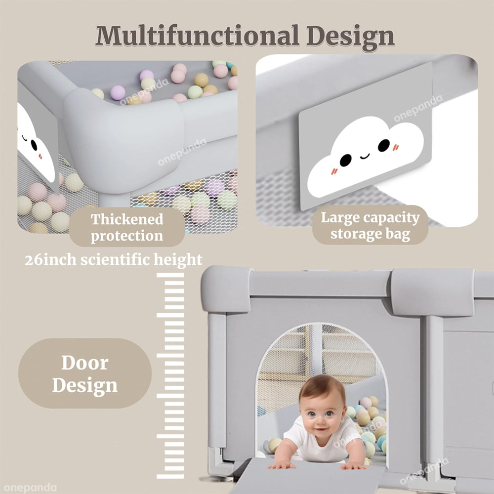 OnePanda storage pocket keeps essentials within reach during play.