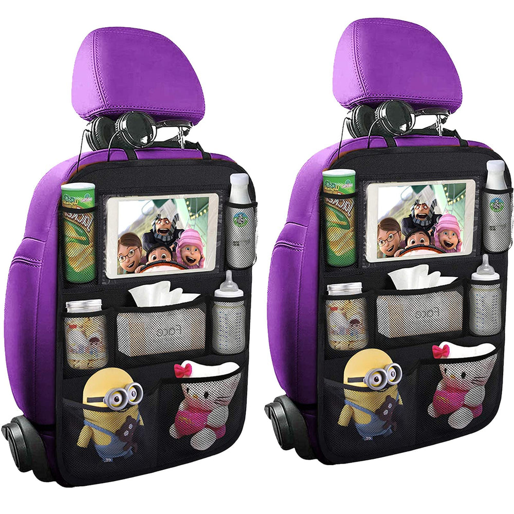 ONE PIX backseat organizer with 10 pockets keeps kids' toys and snacks neatly organized on road trips.