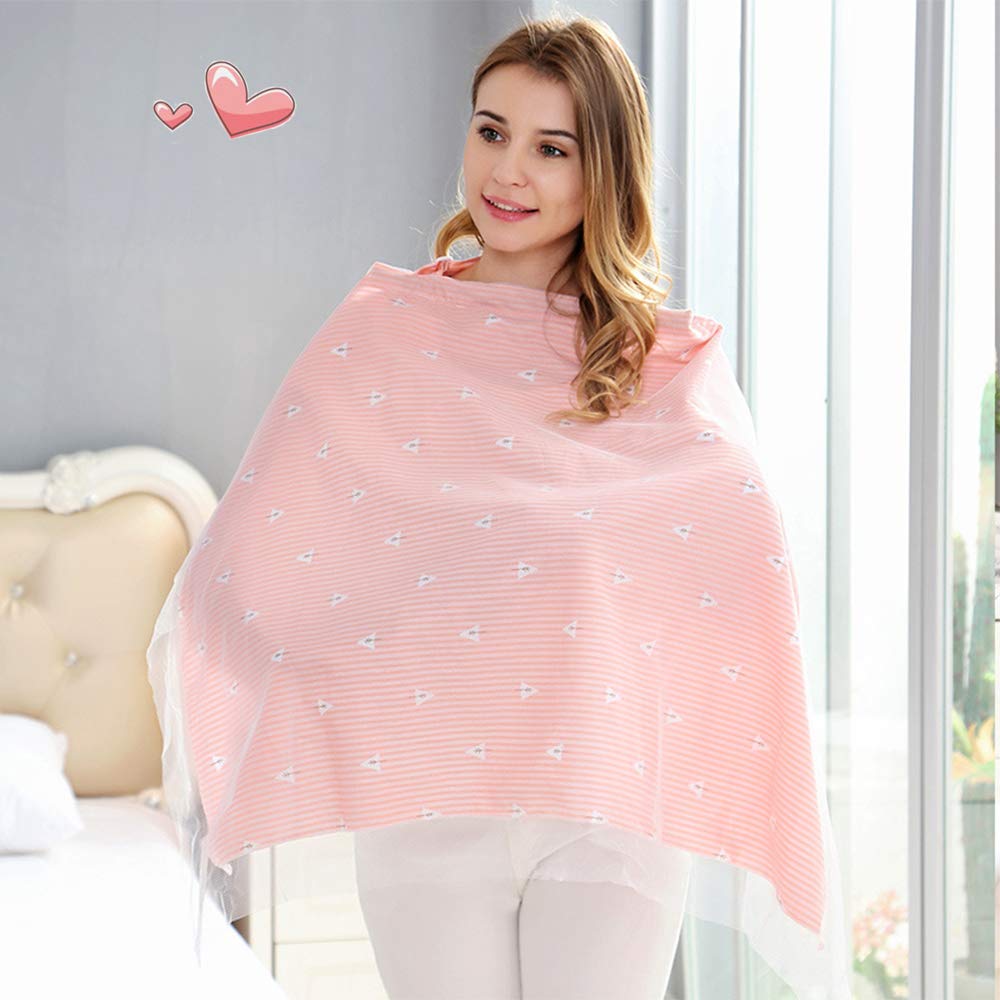 ONEUPIN nursing cover pink soft cotton offers breathable privacy during feeding