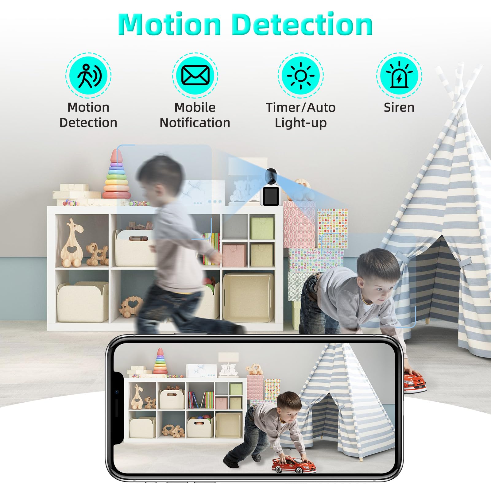 OneWare baby-pet monitor in-room view aids continuous supervision of kids or pets.