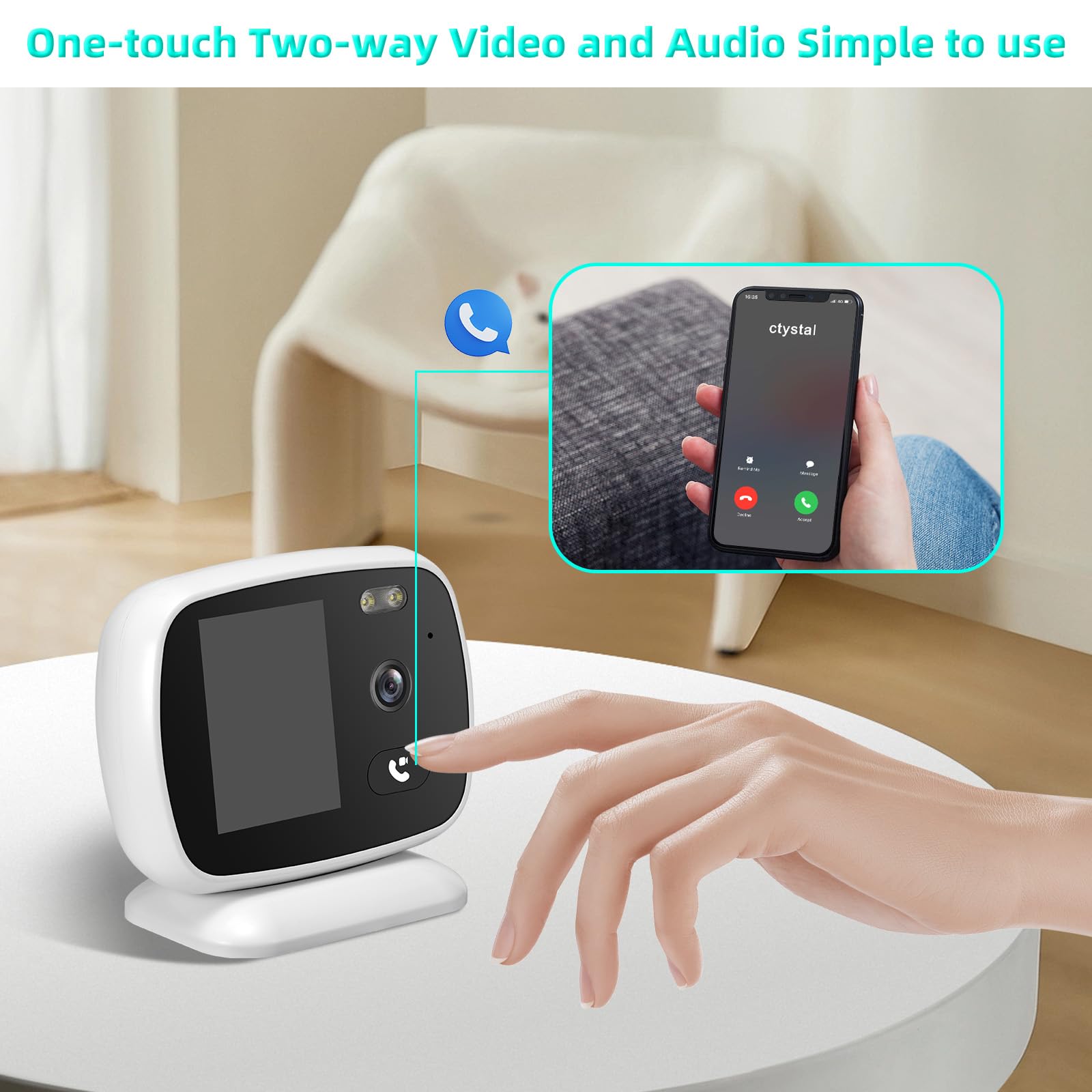 OneWare family-bonding video call scene evokes bedtime moments and reassurance.