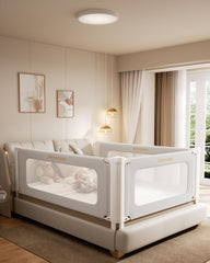 Oneya Baby Bed Rail 60in guard protects queen bed for curious toddlers